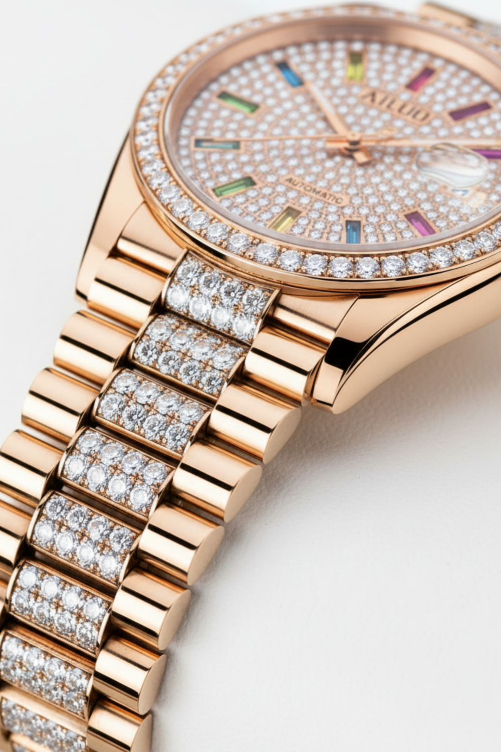 Rose Celestia | Ailuo Rose Gold Diamond Automatic Watch