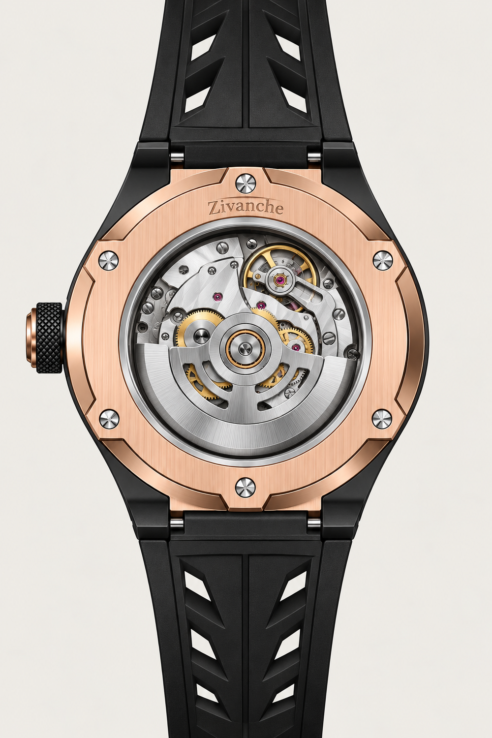 Skelaro Open‑Heart Gear Skeleton Dial Watch
