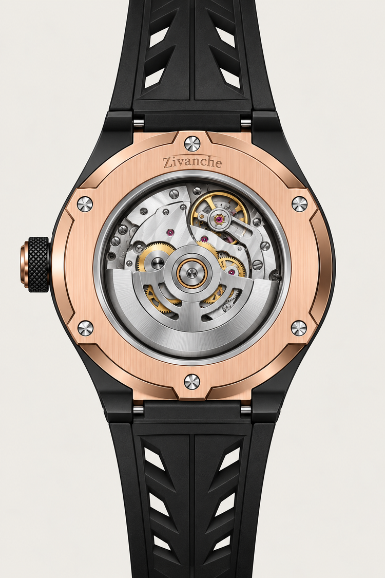 Skelaro Open‑Heart Gear Skeleton Dial Watch
