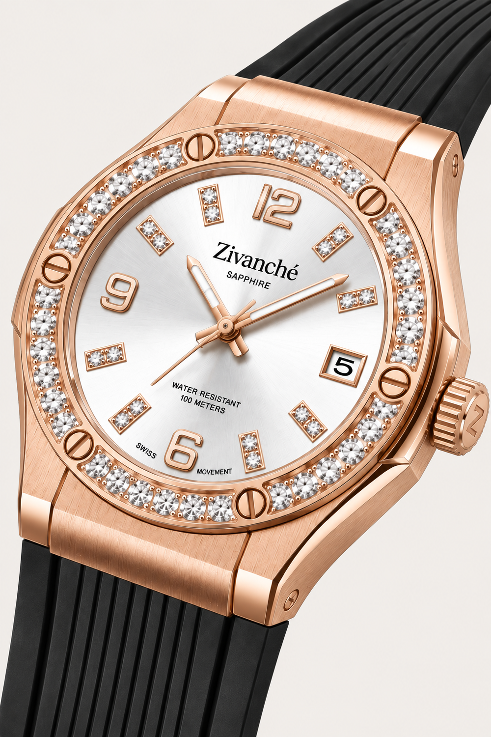 Rosegold Stardust Crystal Elegance Sapphire Watch