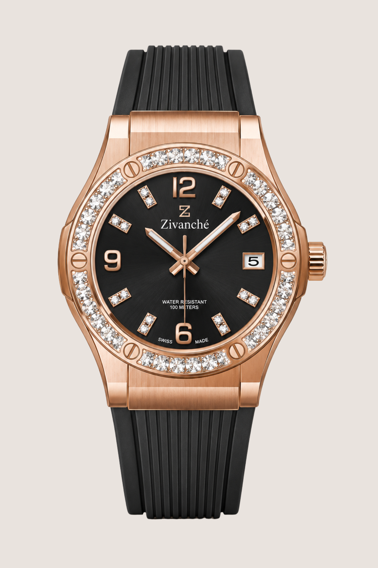 Rosegold Stardust Crystal Elegance Sapphire Watch