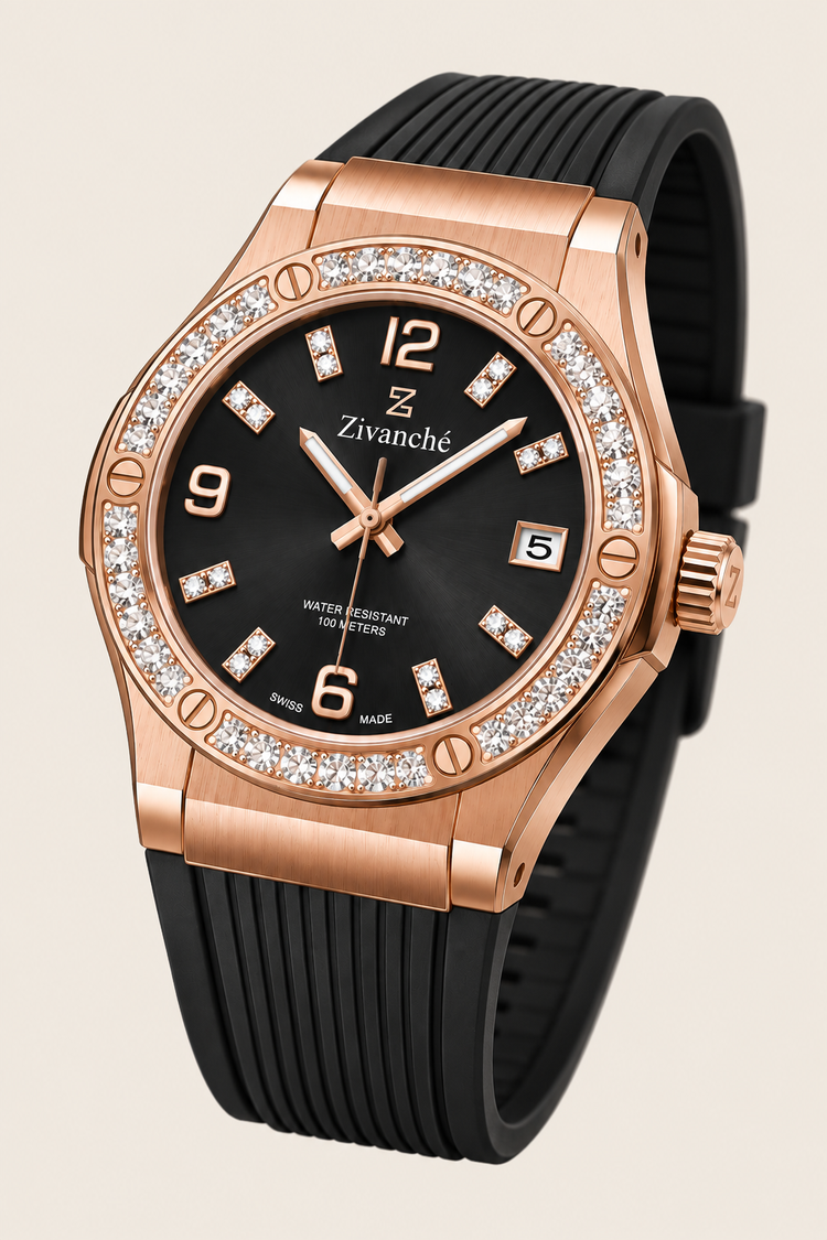 Rosegold Stardust Crystal Elegance Sapphire Watch
