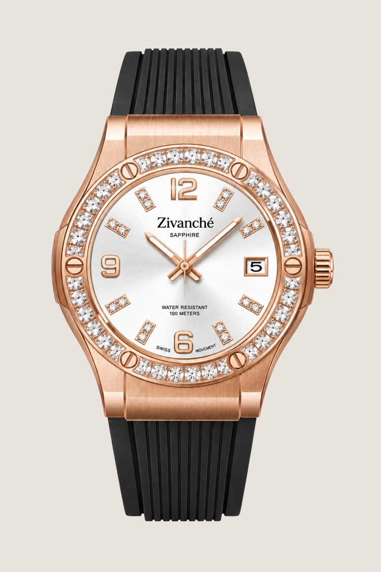 Rosegold Stardust Crystal Elegance Sapphire Watch