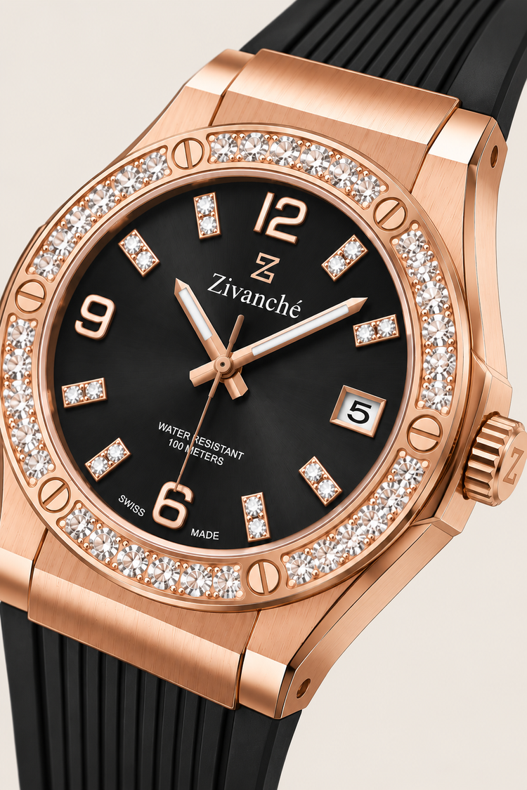 Rosegold Stardust Crystal Elegance Sapphire Watch