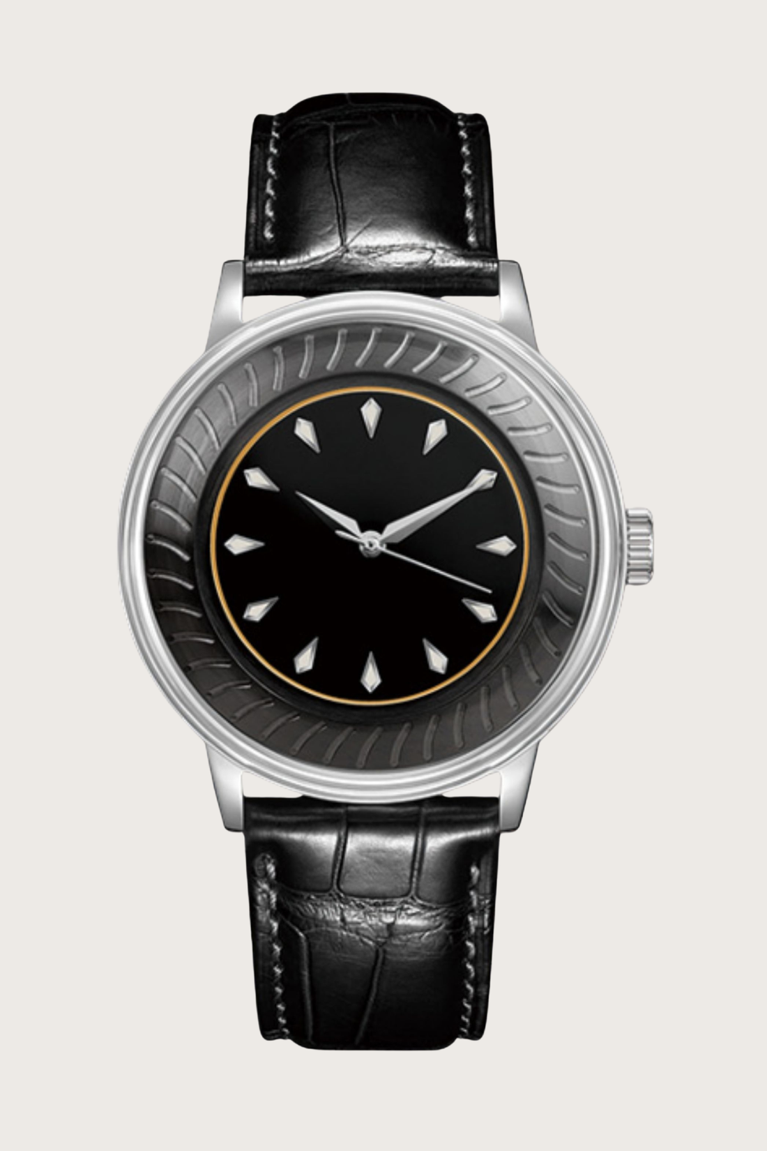 Rotor Front‑Mounted Silver Dial Mechanical Watch
