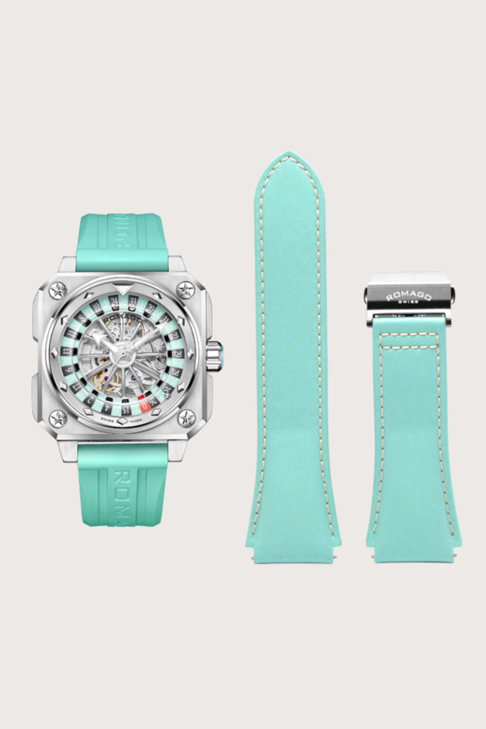 Roulette Master Casino Robin Egg Blue Automatic Watch