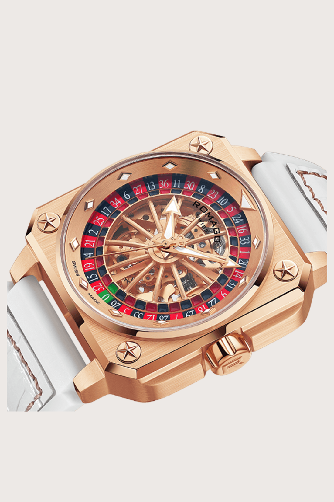 Roulette Master Casino Rosegold & White Automatic Watch