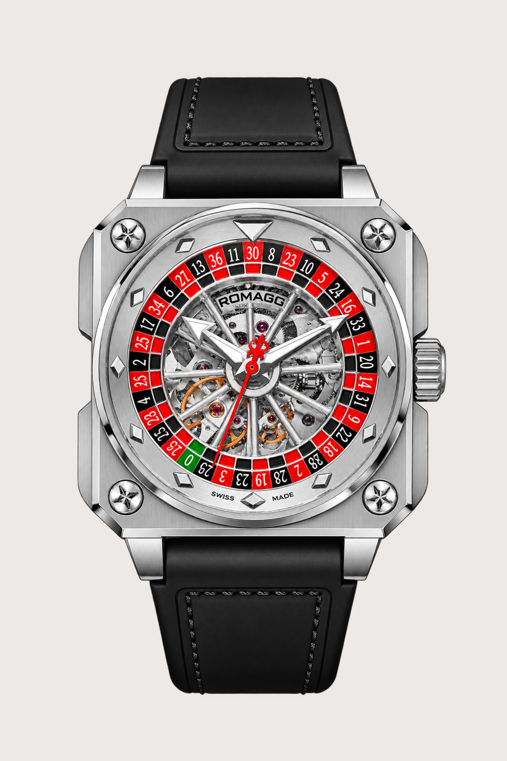 Roulette Master Casino Silver Automatic Watch