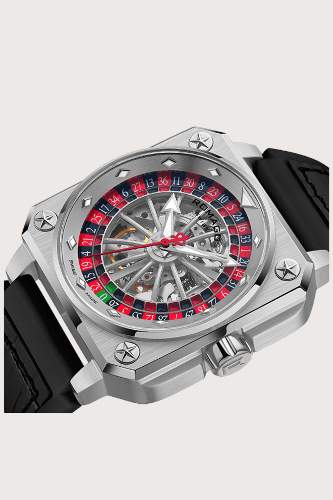 Roulette Master Casino Silver Automatic Watch