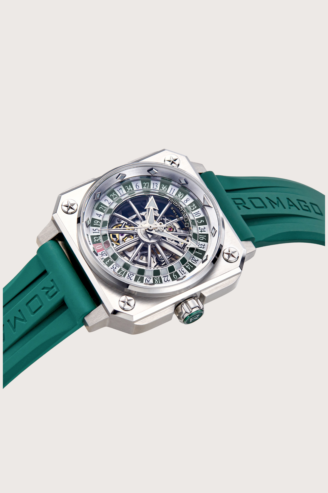 Roulette Master Casino Green Automatic Watch