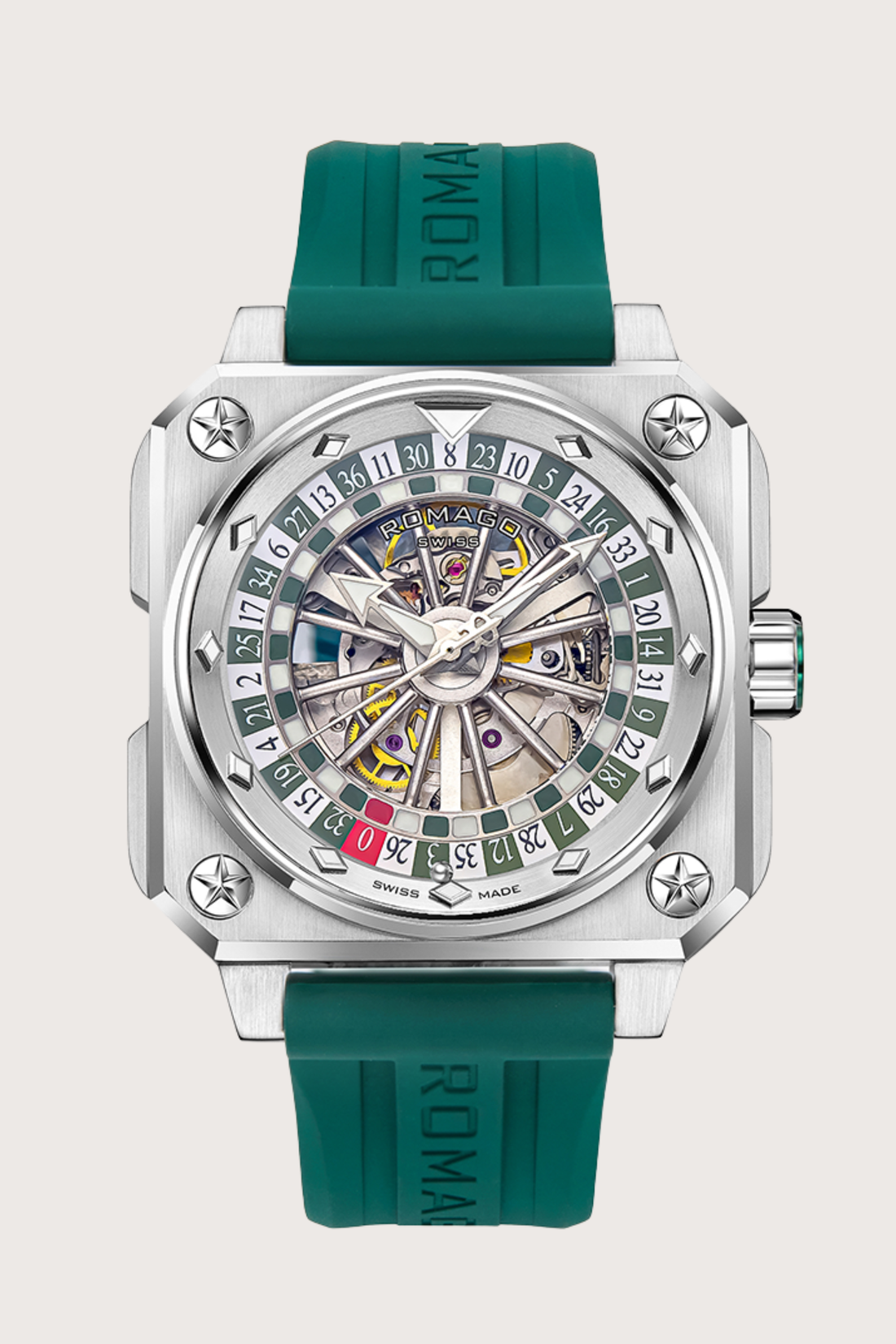 Roulette Master Casino Green Automatic Watch