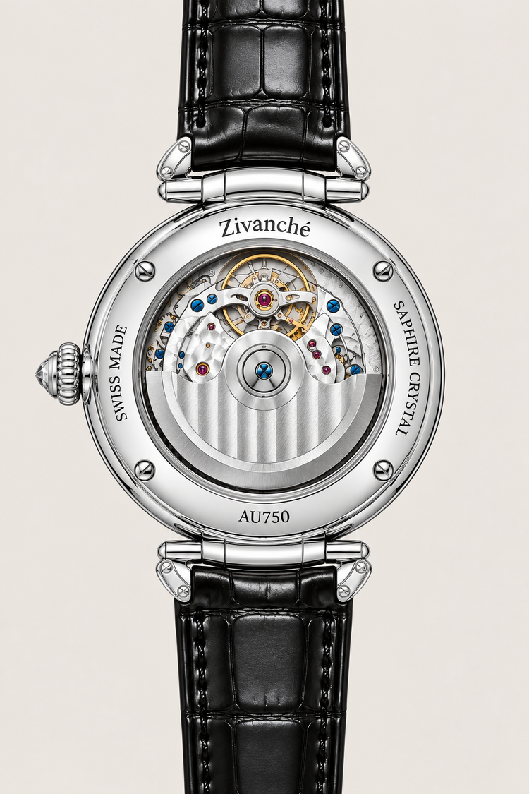 Ruby Halo Skeleton Automatic Diamond Elegance Watch