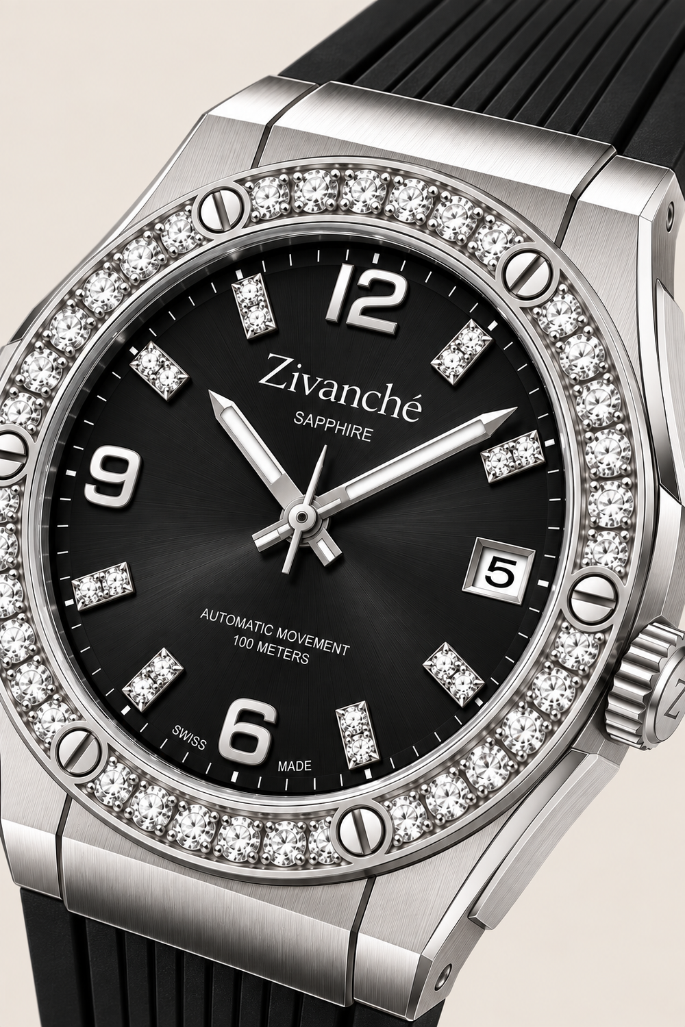 Silver Stardust Crystal Elegance Sapphire Watch