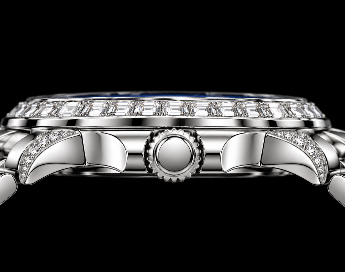 Sirius | Silver Blue Diamond Automatic Watch (43014175)