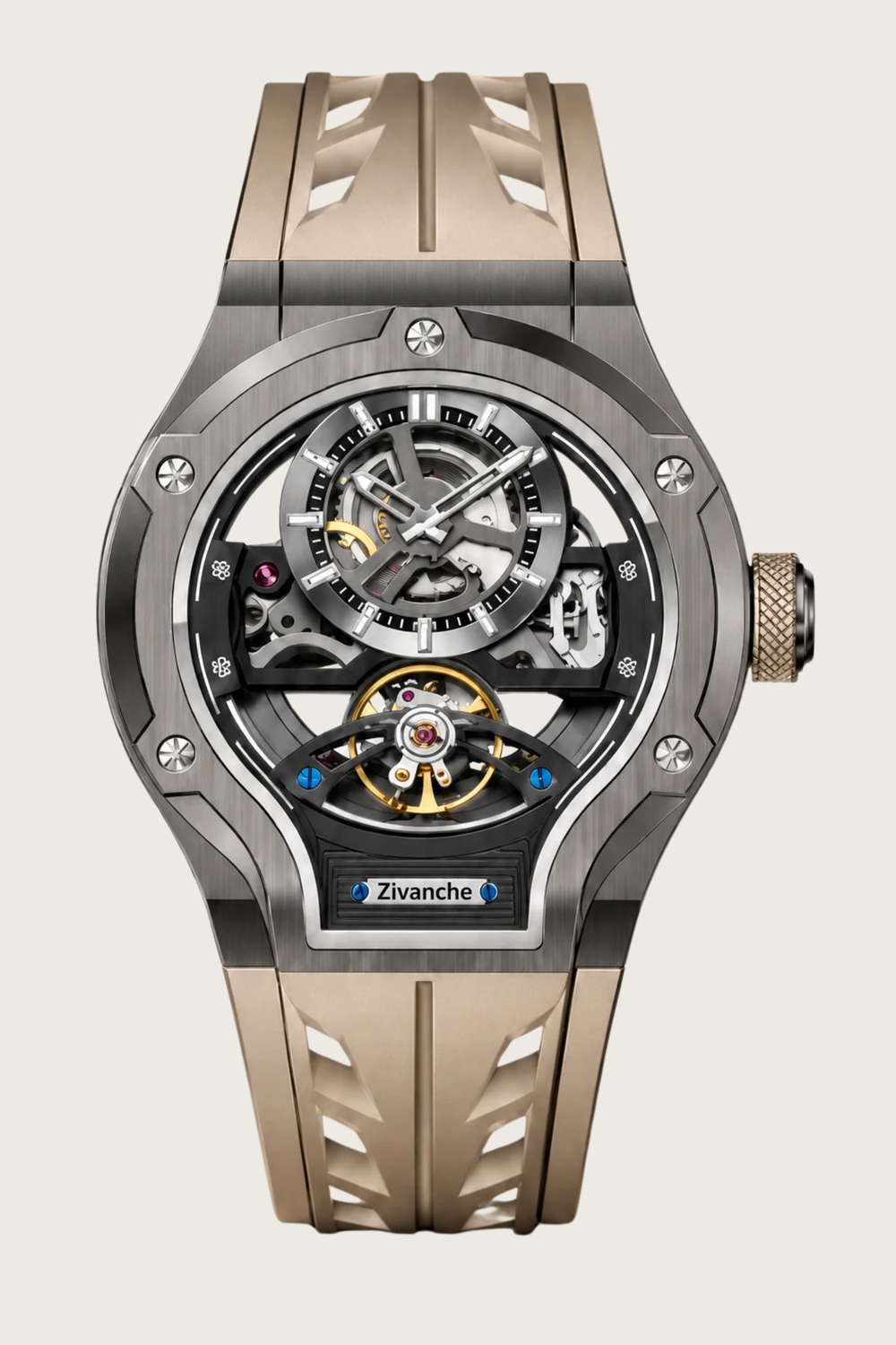 Skelaro Open‑Heart Gear Skeleton Dial Watch