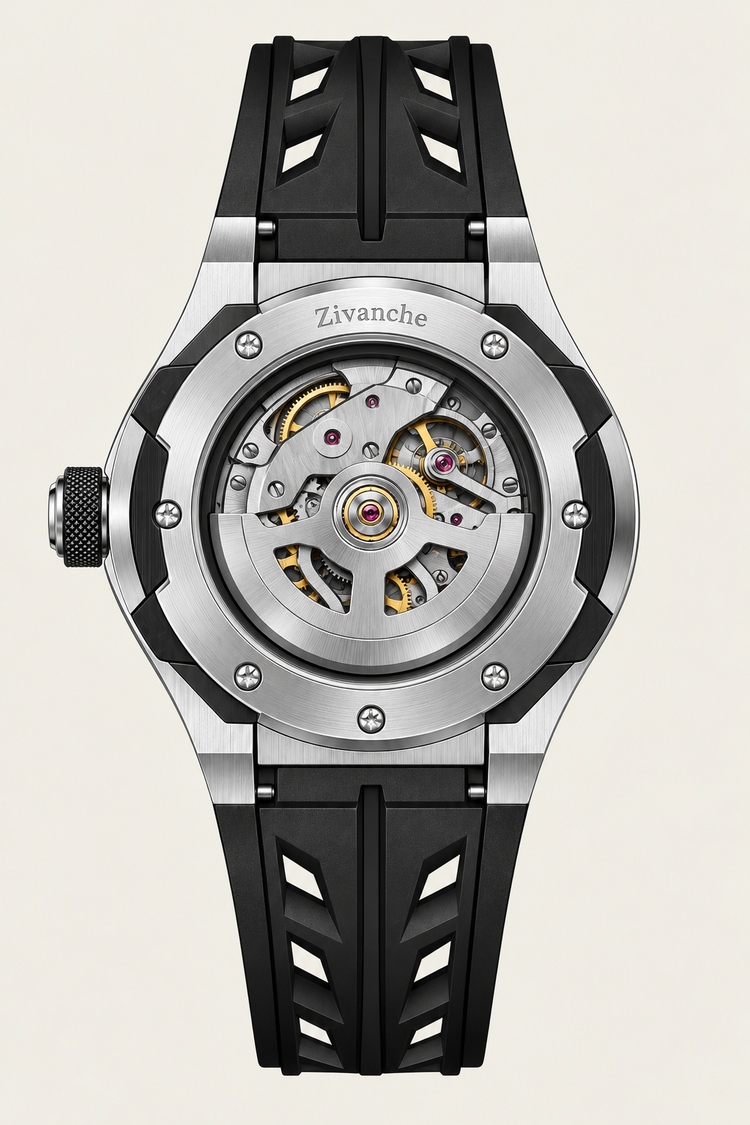 Skelaro Open‑Heart Gear Skeleton Dial Watch