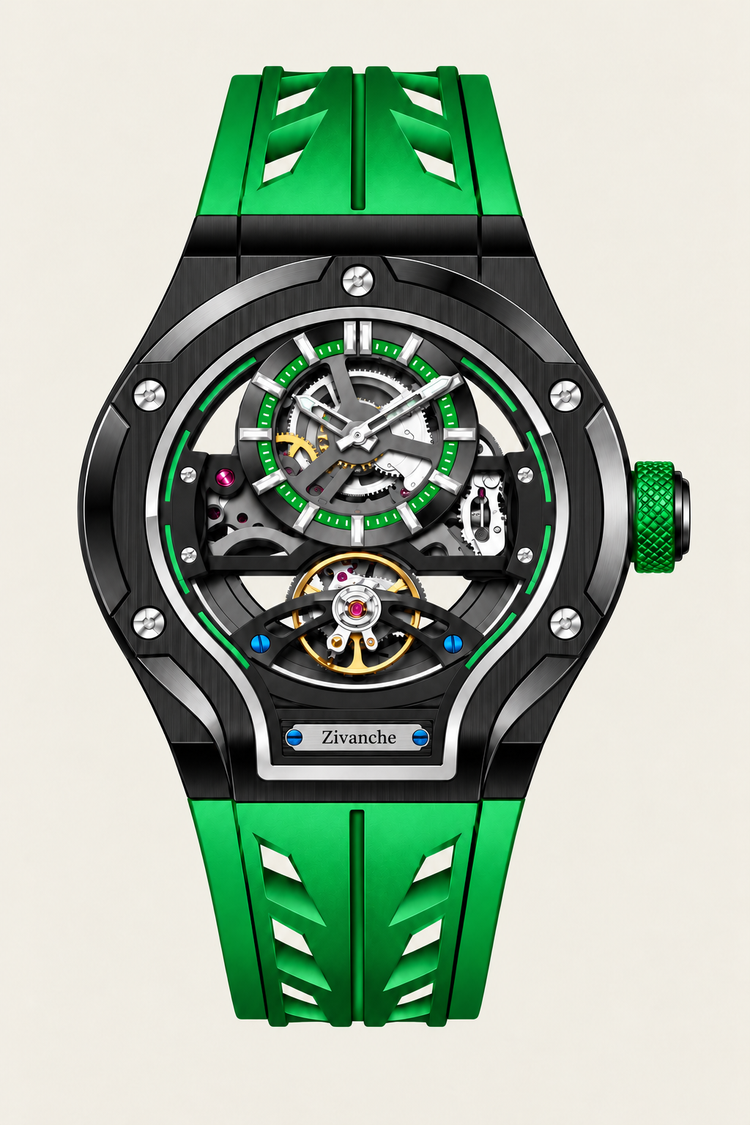 Skelaro Open‑Heart Gear Skeleton Dial Watch