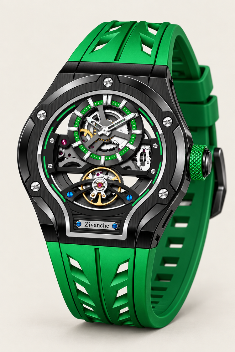 Skelaro Open‑Heart Gear Skeleton Dial Watch