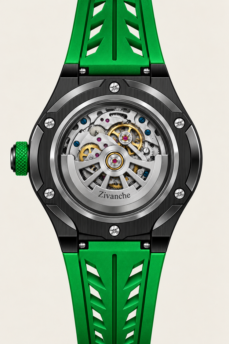 Skelaro Open‑Heart Gear Skeleton Dial Watch