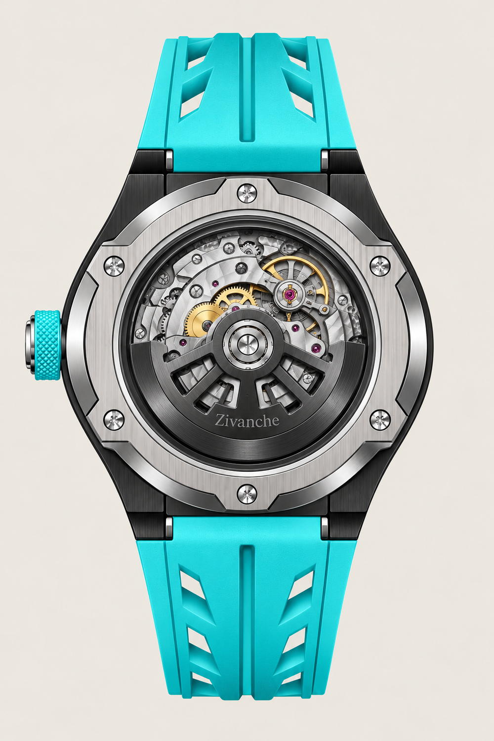 Skelaro Open‑Heart Gear Skeleton Dial Watch
