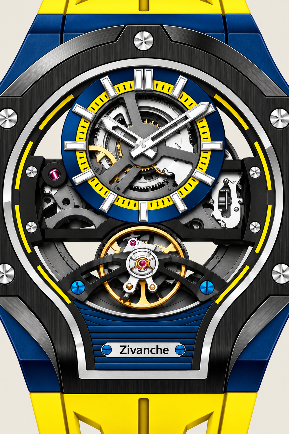 Skelaro Open‑Heart Gear Skeleton Dial Watch