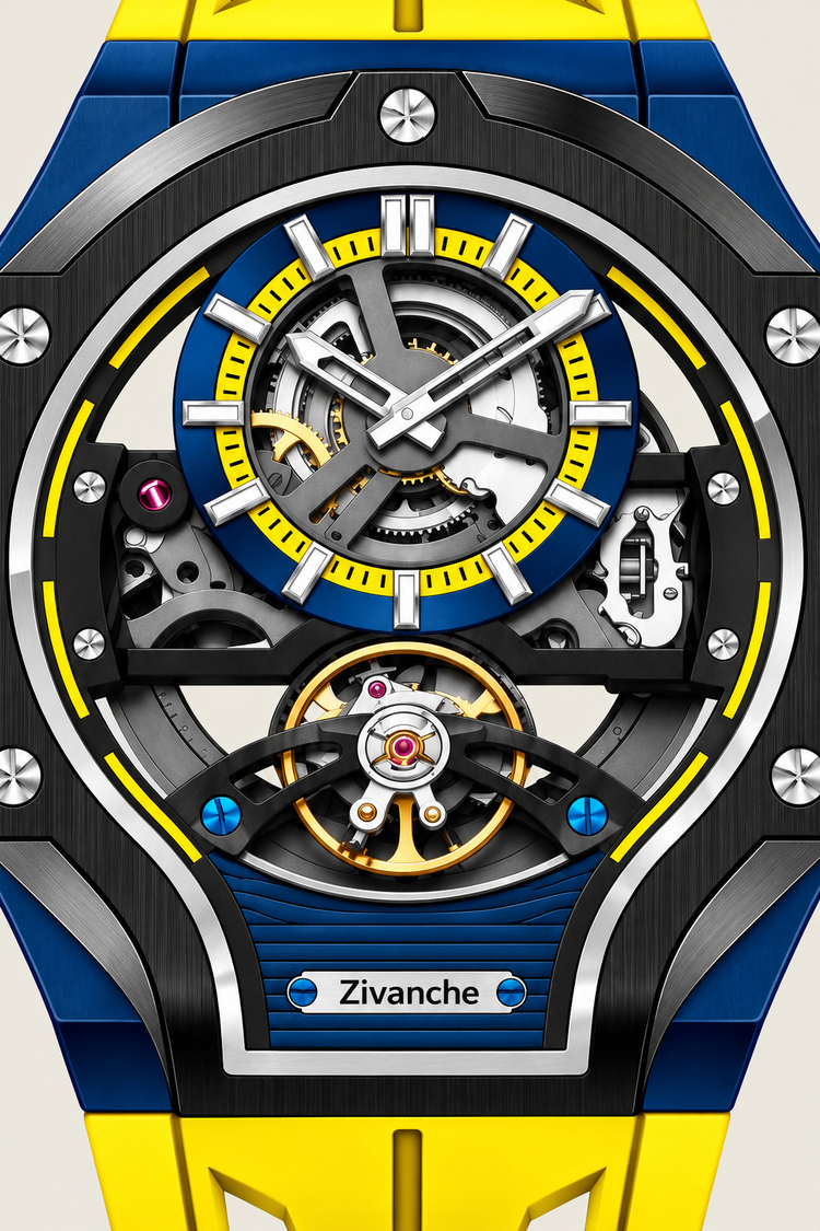 Skelaro Open‑Heart Gear Skeleton Dial Watch