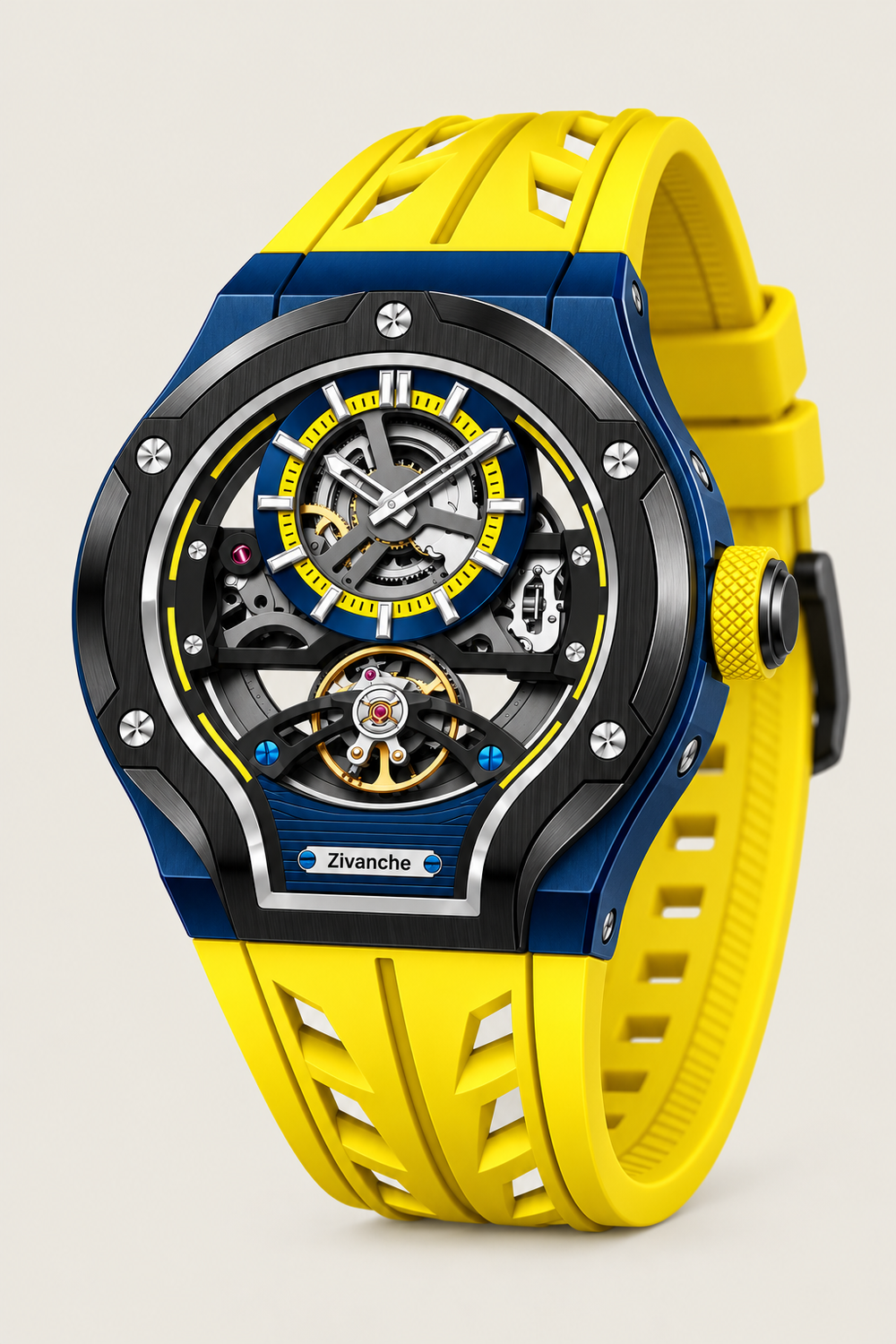 Skelaro Open‑Heart Gear Skeleton Dial Watch