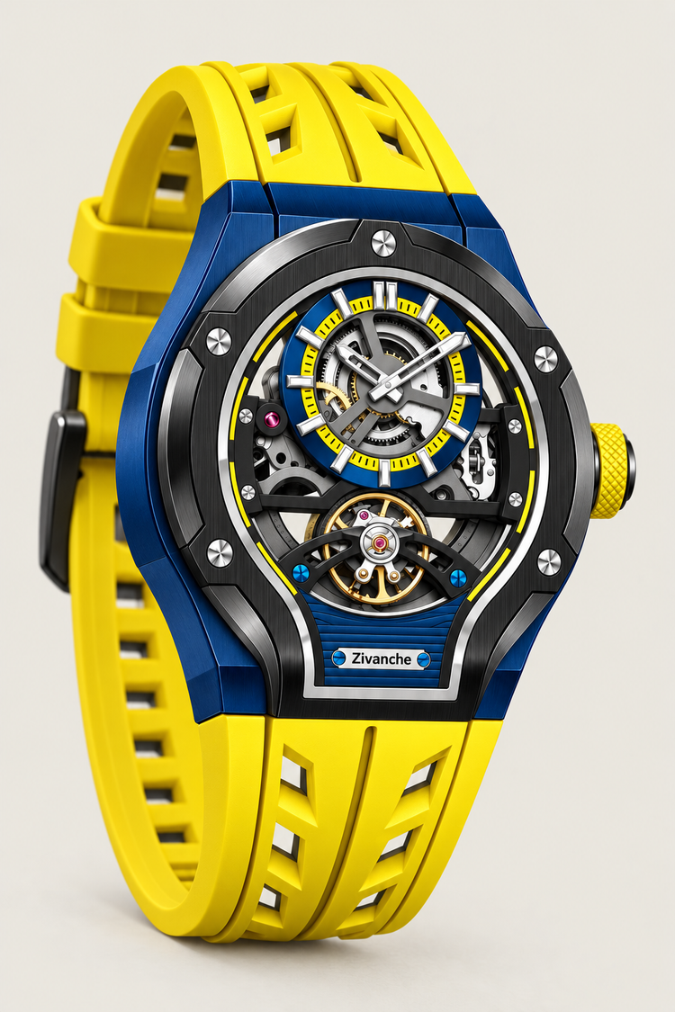 Skelaro Open‑Heart Gear Skeleton Dial Watch