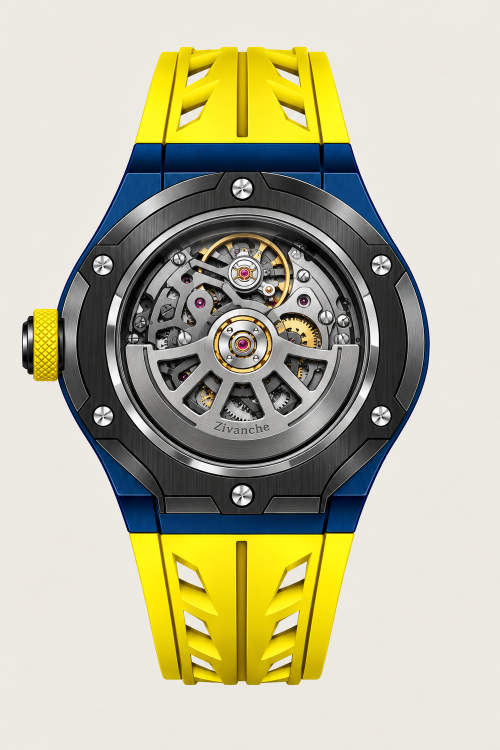 Skelaro Open‑Heart Gear Skeleton Dial Watch