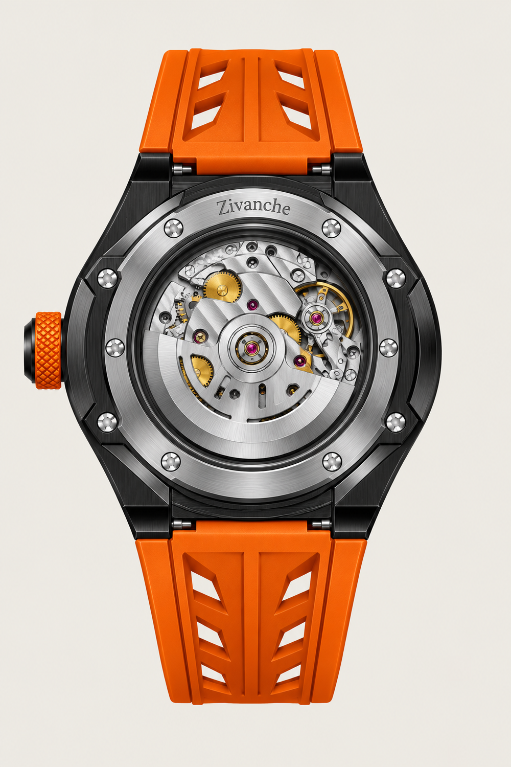 Skelaro Open‑Heart Gear Skeleton Dial Watch