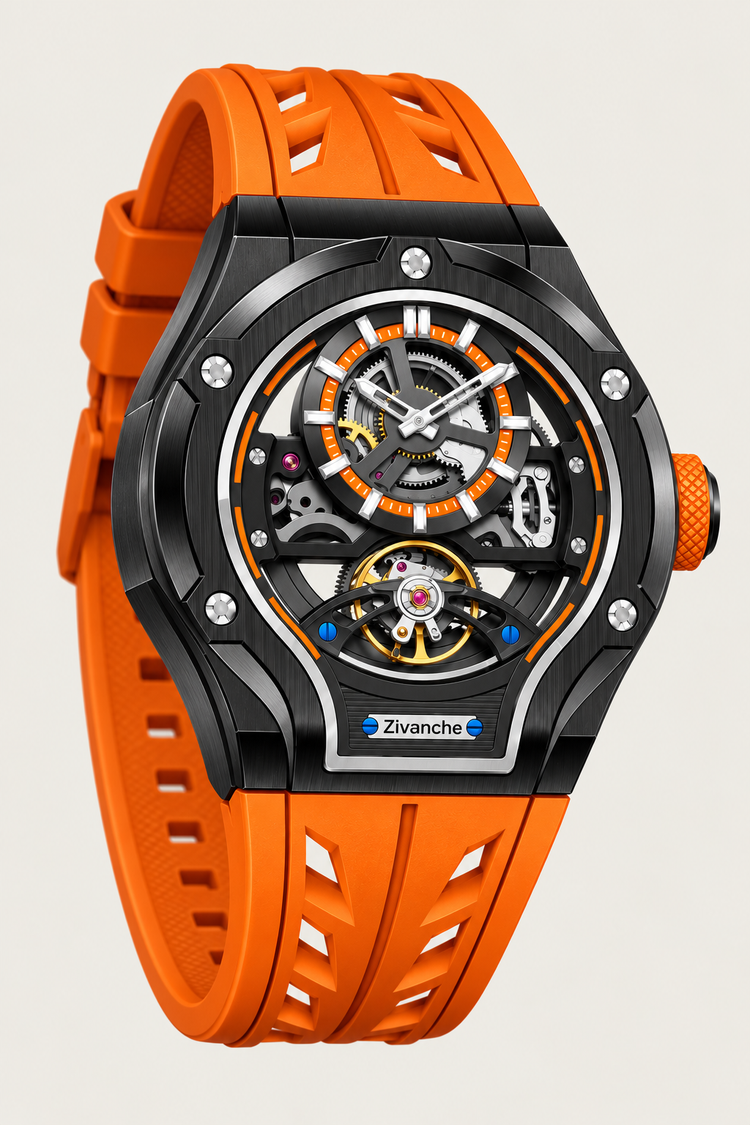 Skelaro Open‑Heart Gear Skeleton Dial Watch