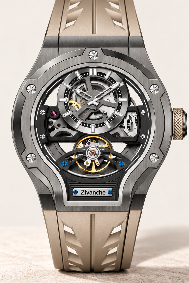 Skelaro Open‑Heart Gear Skeleton Dial Watch