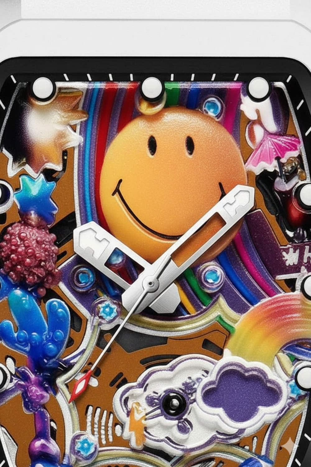 Smiley Creative Spectrum Black Transparent Timepiece Watch