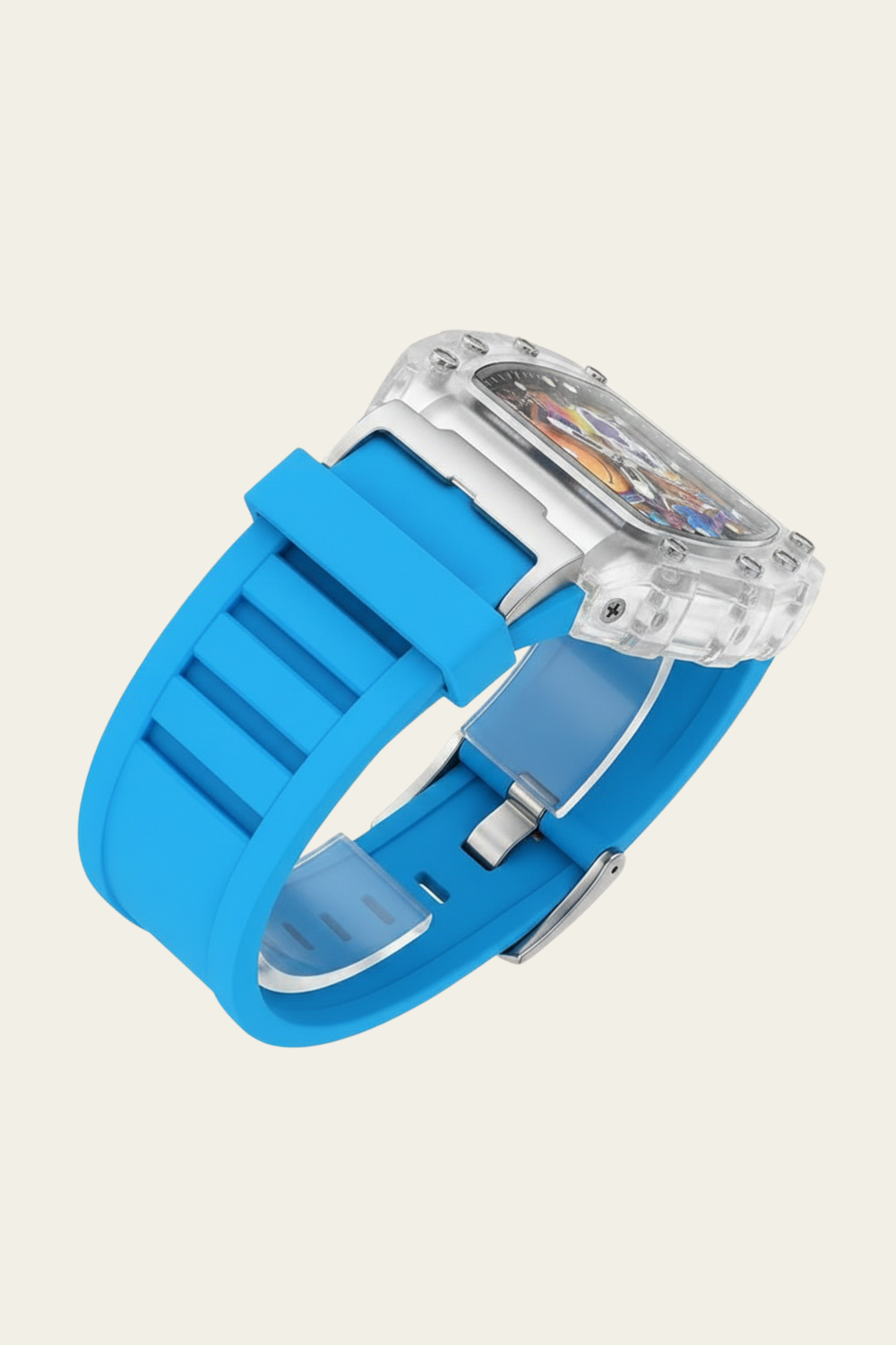 Smiley Creative Spectrum Blue Transparent Timepiece Watch