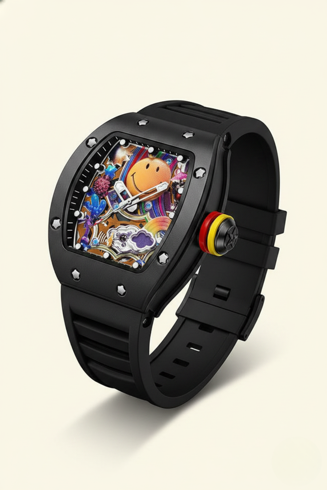 Smiley Creative Spectrum Full Black Timepiece Watch (45530682)