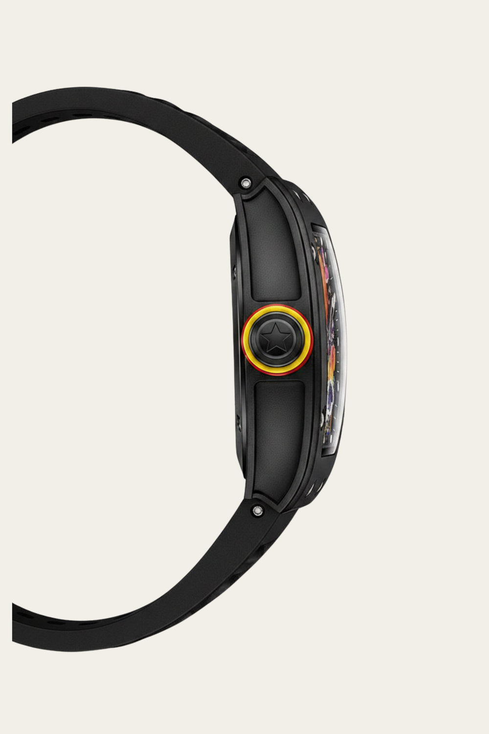 Smiley Creative Spectrum Full Black Timepiece Watch (45530682)