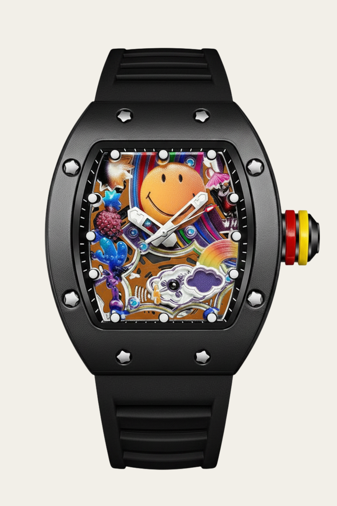 Smiley Creative Spectrum Full Black Timepiece Watch (45530682)