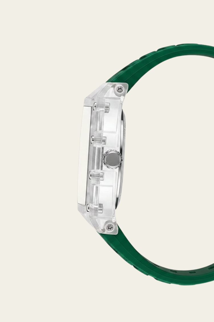 Smiley Creative Spectrum Green Transparent Timepiece Watch