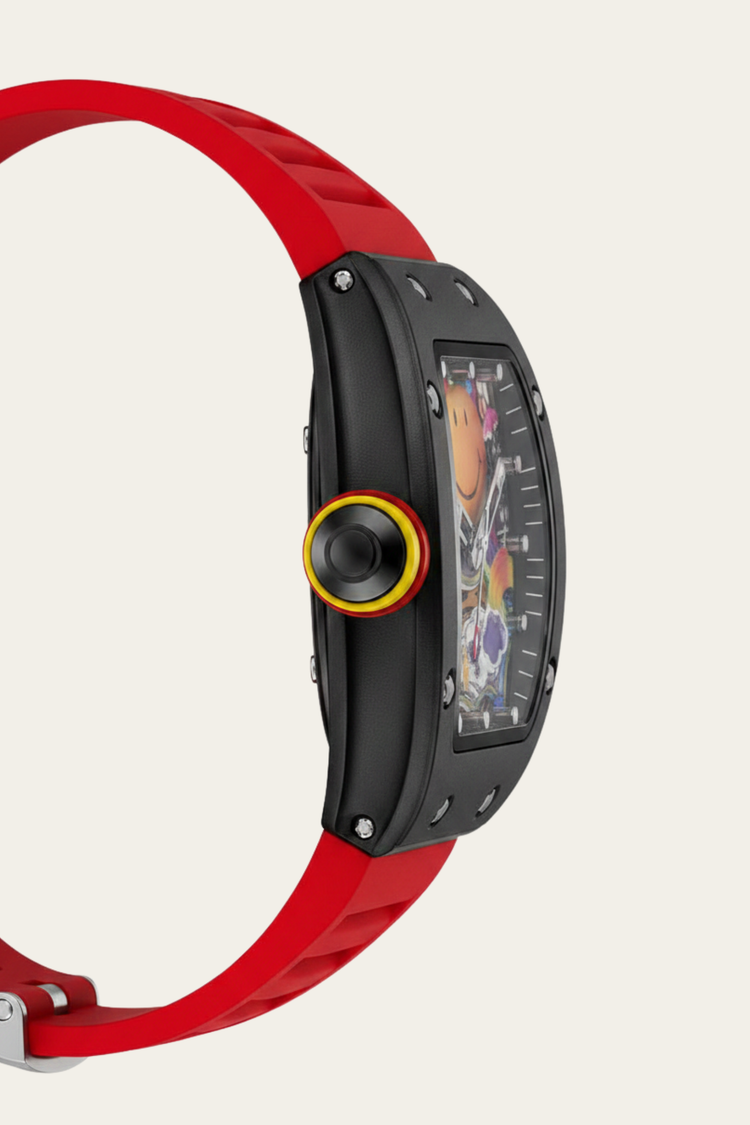 Smiley Creative Spectrum Red-Black Timepiece Watch