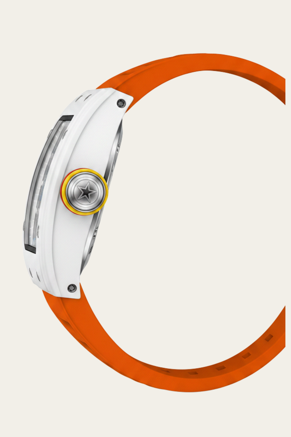Smiley Creative Spectrum Orange White Timepiece Watch