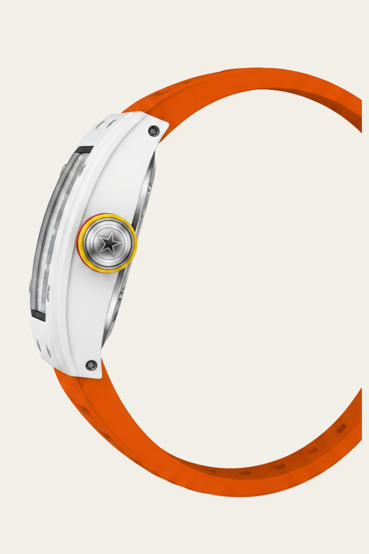 Smiley Creative Spectrum Orange White Timepiece Watch