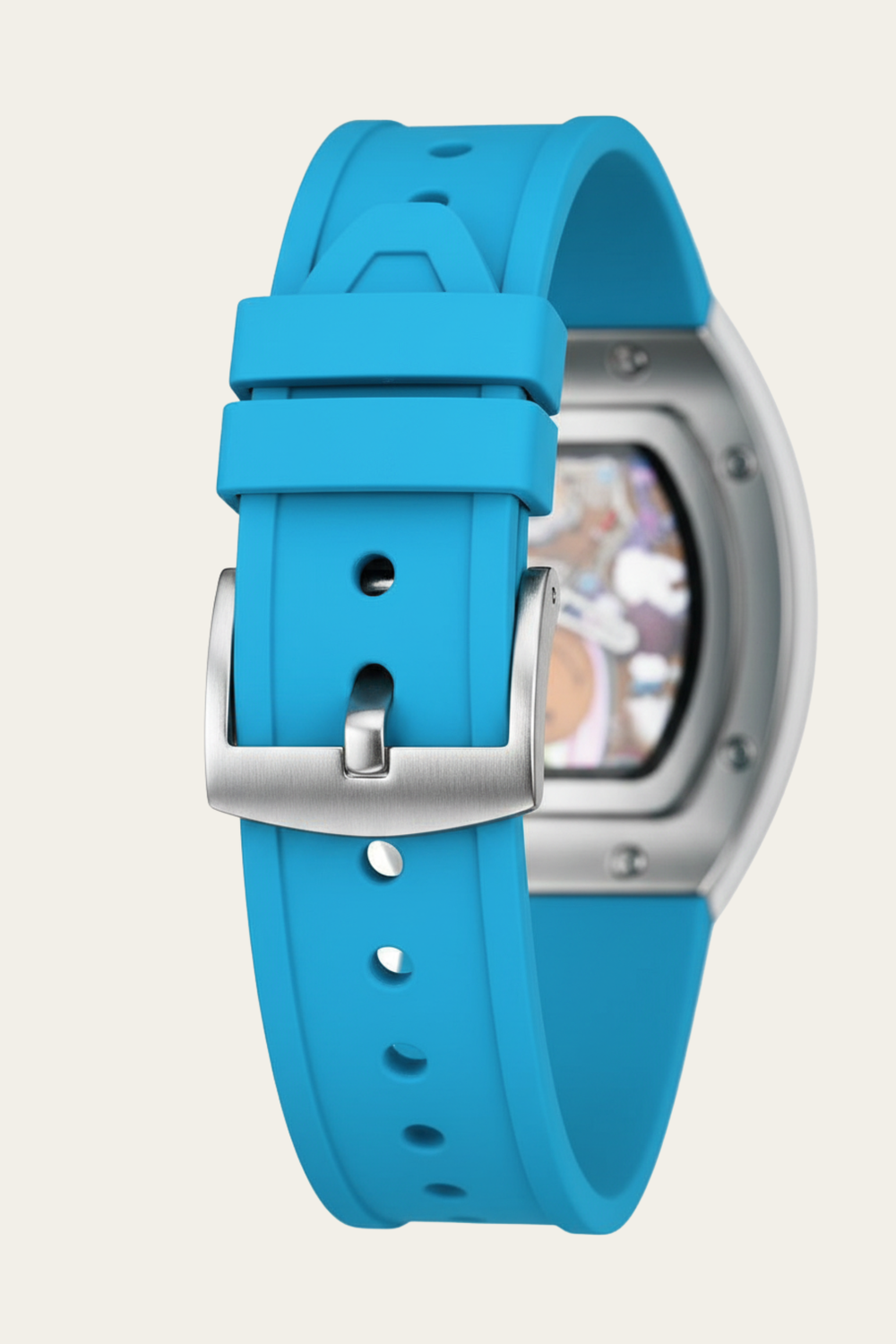 Smiley Creative Spectrum Sky-Blue & White Timepiece Watch