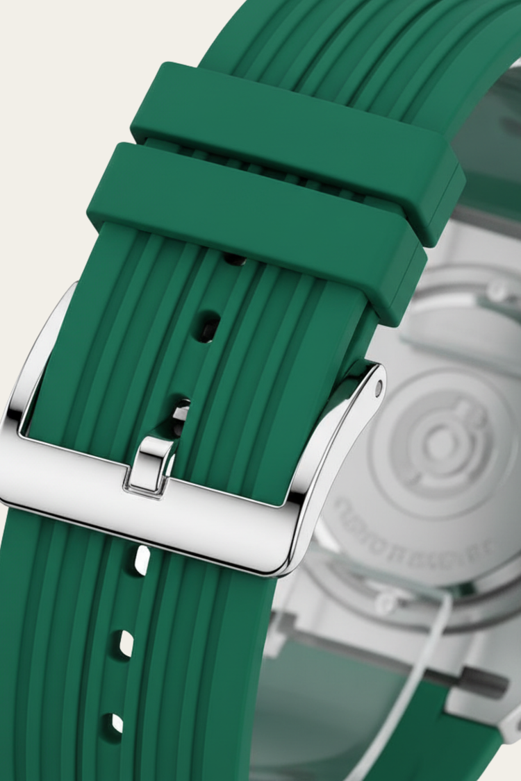 Smiley Creative Spectrum Silver Green Timepiece Watch