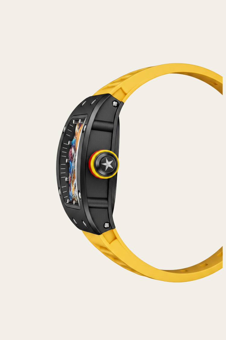Smiley Creative Spectrum Yellow Black Timepiece Watch