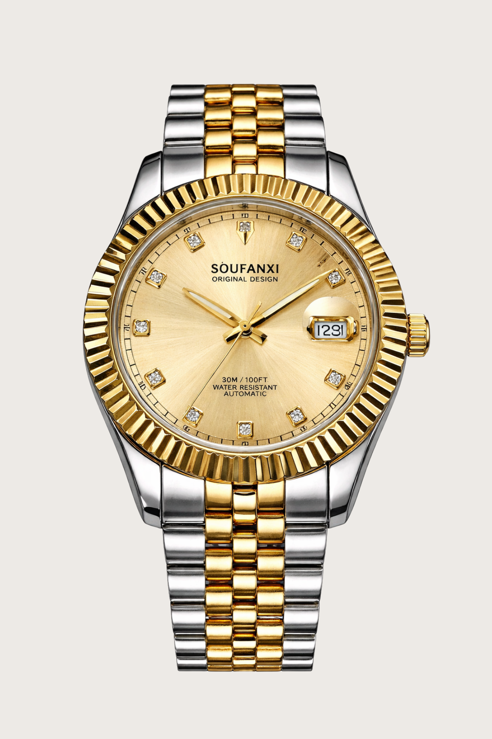 Suofanxi Regal Fluted Gold Automatic Watch