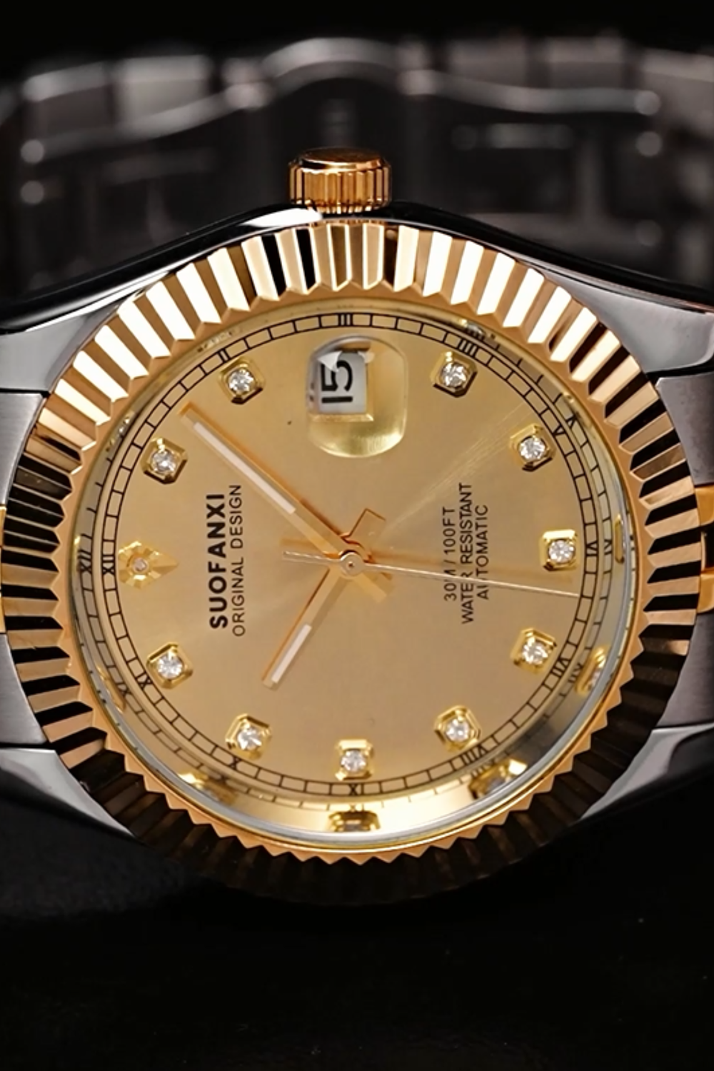 Suofanxi Regal Fluted Gold Automatic Watch