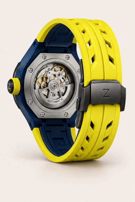 Thunderbolt Open‑Heart Gear Skeleton Dial Watch