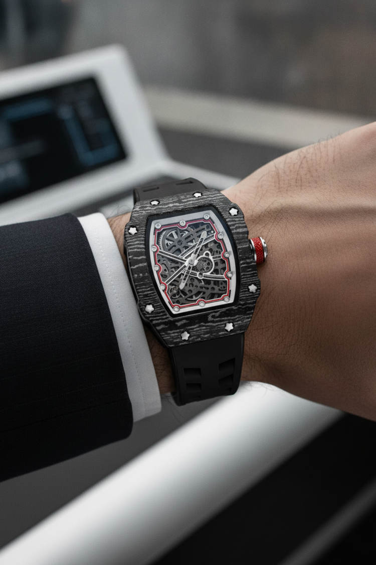 Titanium Black Skeleton Timepiece Watch | Zivanche Edition (44219691)