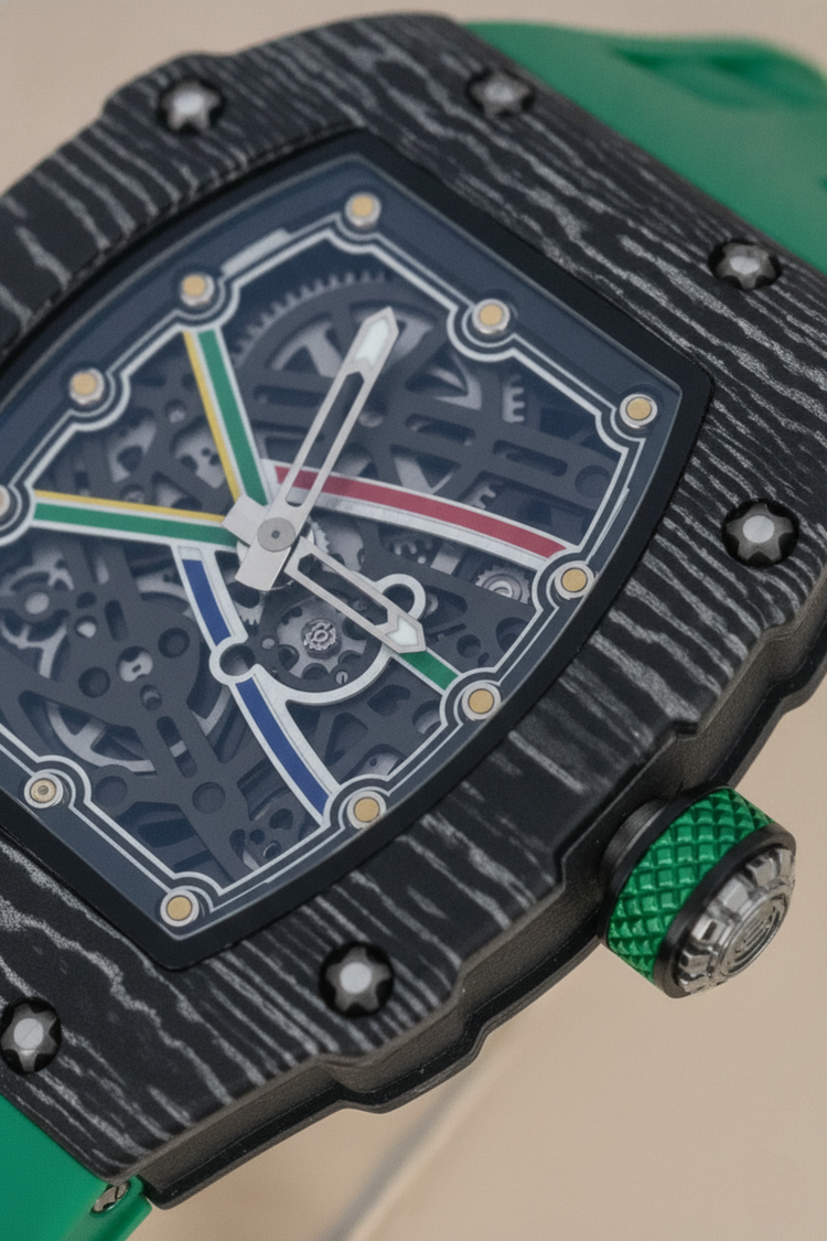 Titanium Green Black Skeleton Timepiece Watch | Zivanche Edition (43525967)