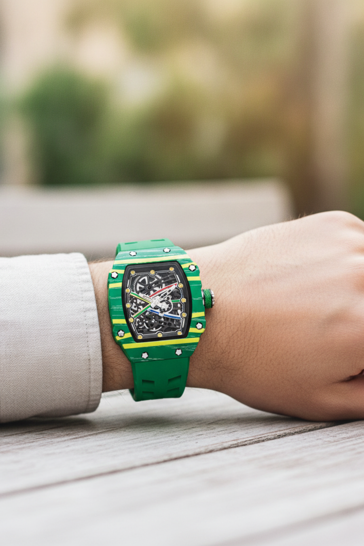 Titanium Green Skeleton Timepiece Watch | Zivanche Edition (43413955)